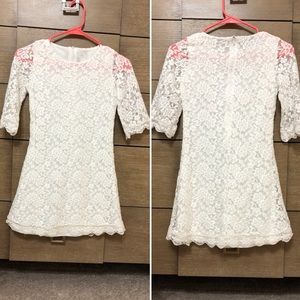 Beautiful White Floral Lace Girls Dress